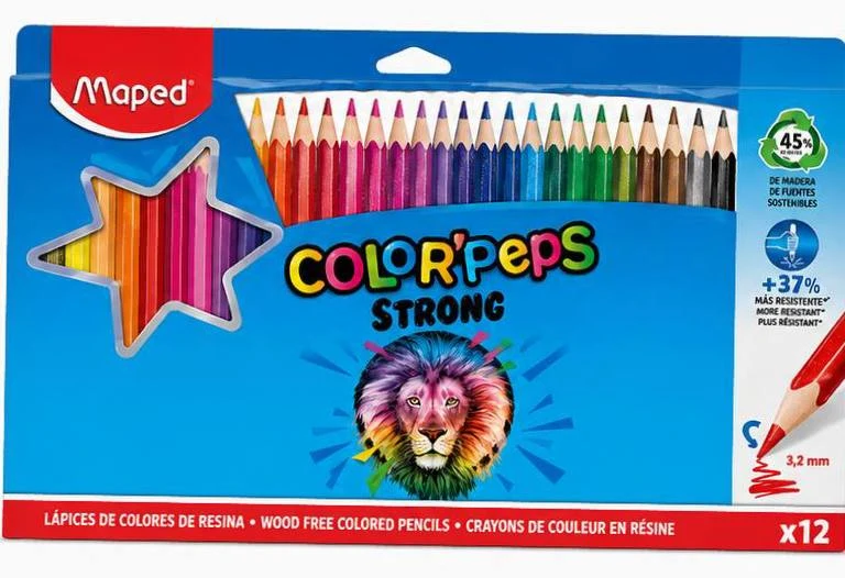 Qalamlar 24 rang yuqori mustahkamlikdagi Maped COLOR'PEPS STRONG 862724