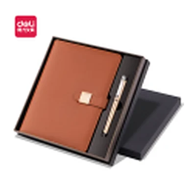 Sovg'a toplami, bloknot+ruchka Deli 22296-BROWN
